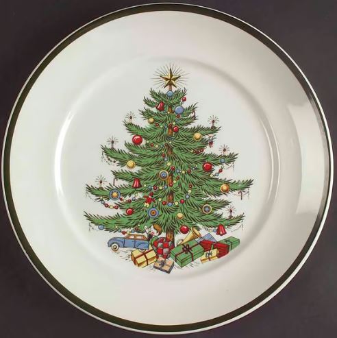 Christmas Tree Wide Green Band by Cuthbertson China