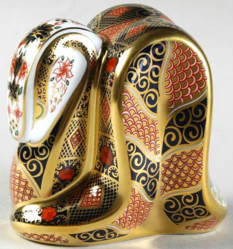 3" Old Imari Snake Paperweight by Royal Crown Derby