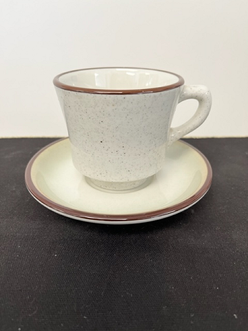 Speckled Brown Cup and Saucer Set by Jackson China