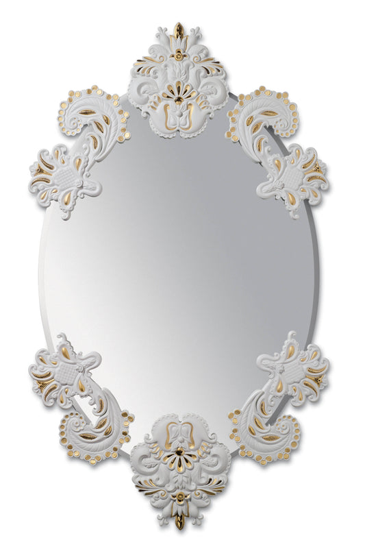 Oval Mirror Without Frame (White / Gold) by Lladró