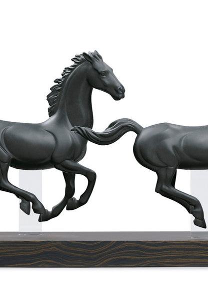 Galloping Herd (Black) by Lladró