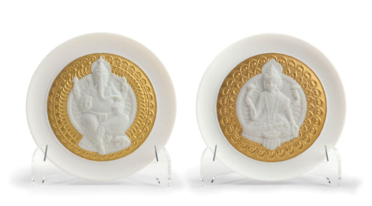 Goddess Lakshmi - Lord Ganesha Plates - Set by Lladró