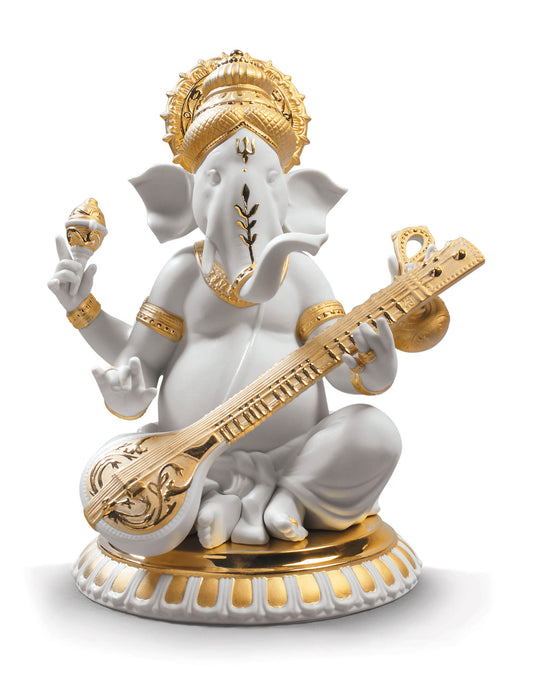 Veena Ganesha (Golden Re-Deco) by Lladró