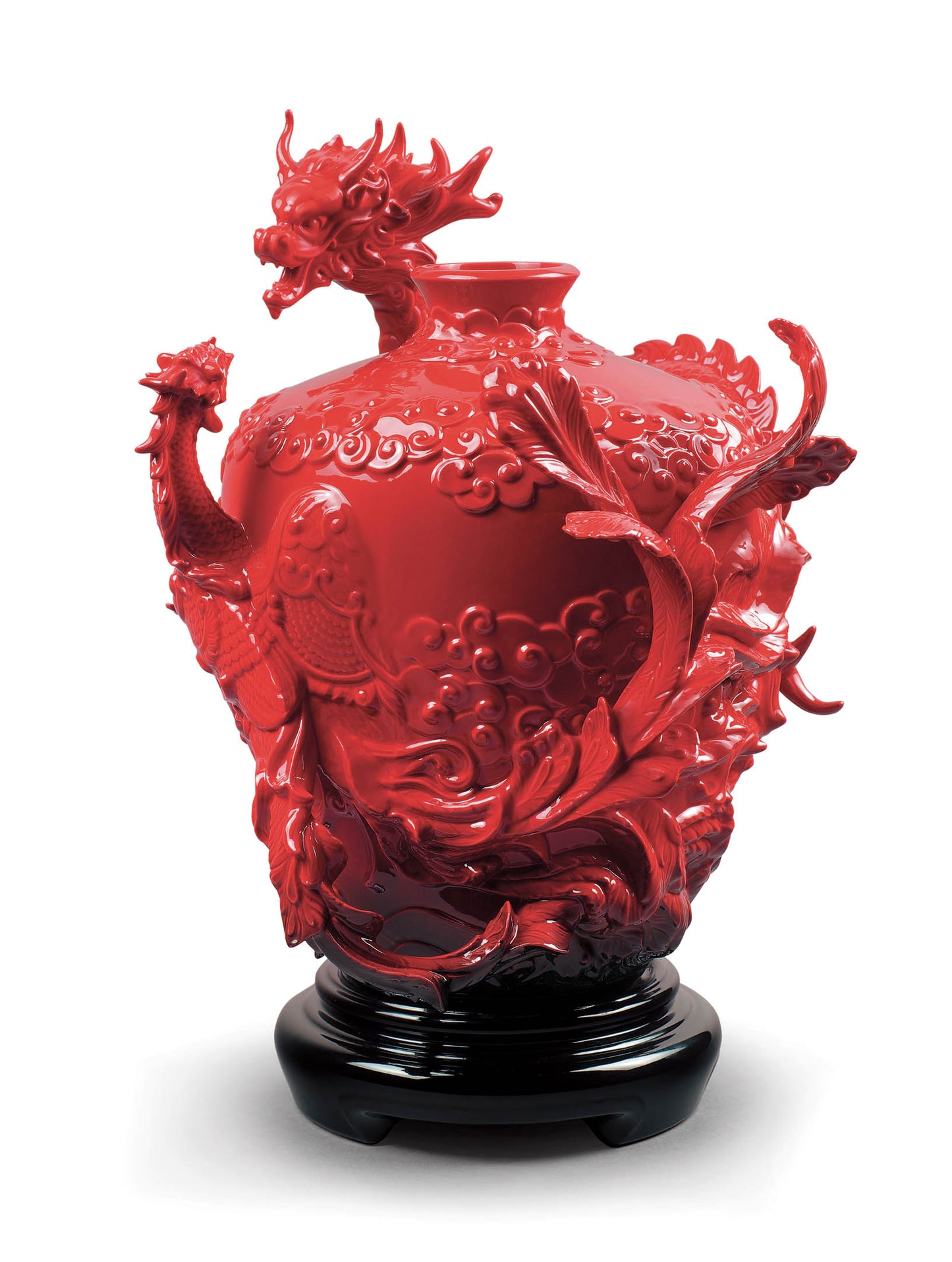 Dragon & Phoenix Vase by Lladró