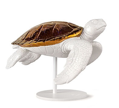 Sea Turtle II (White-Copper) by Lladró