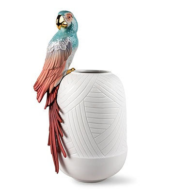 Macaw Bird Vase (Red) by Lladró