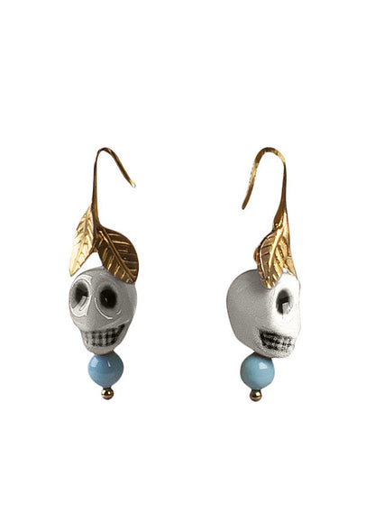 Frida Kahlo Skull Earrings (White) by Lladró