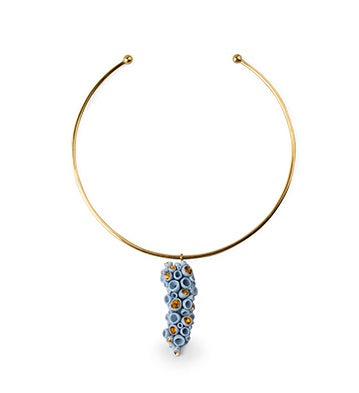 Golden Blue Reef Necklace by Lladró