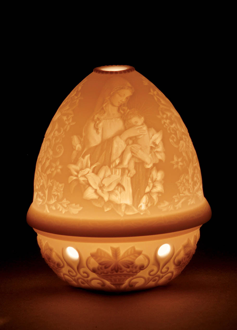 Lithophane Votive Light- Madonna Of The Flowers by Lladró