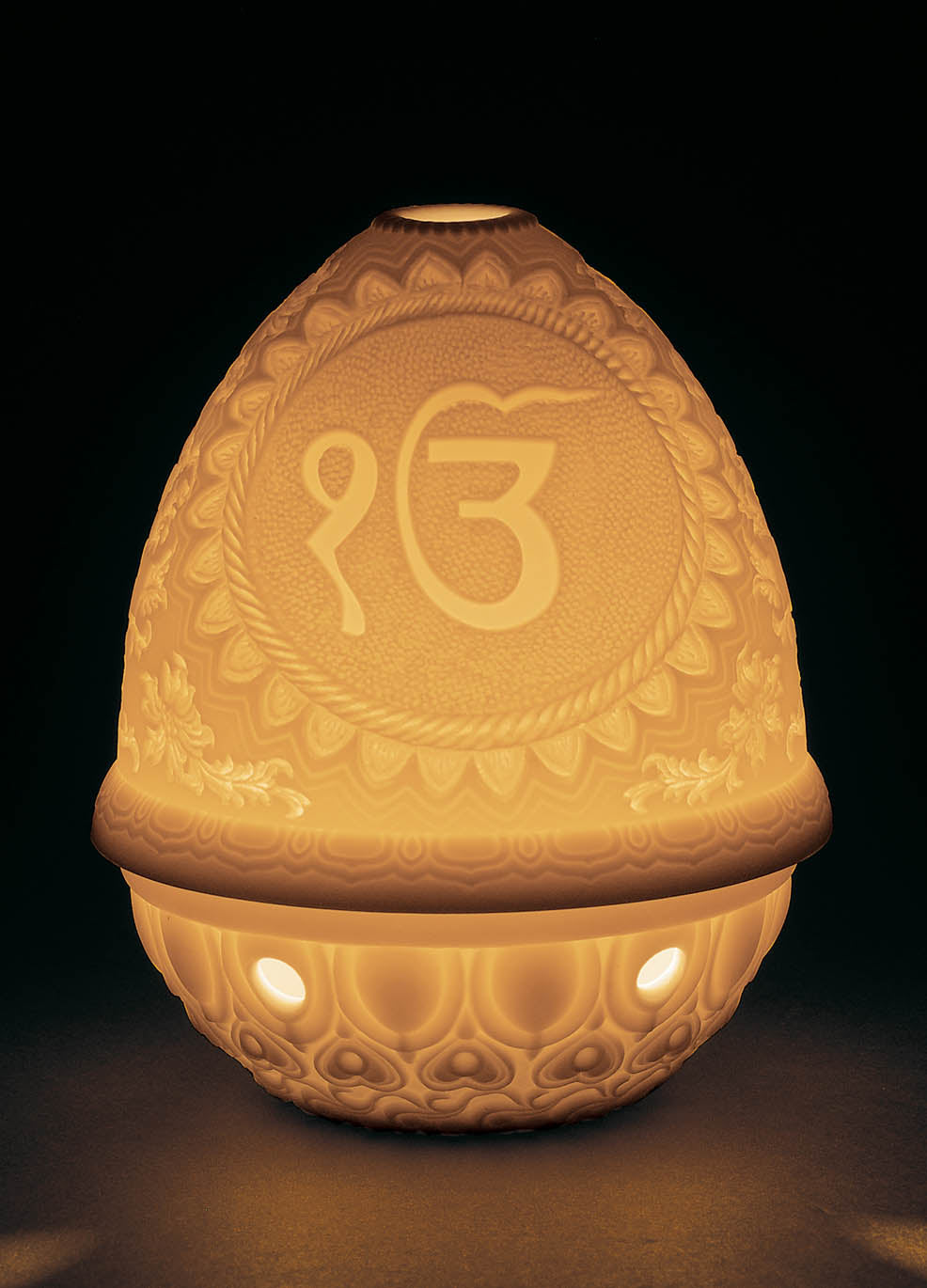 Lithophane Votive Light-Ik Onkar by Lladró