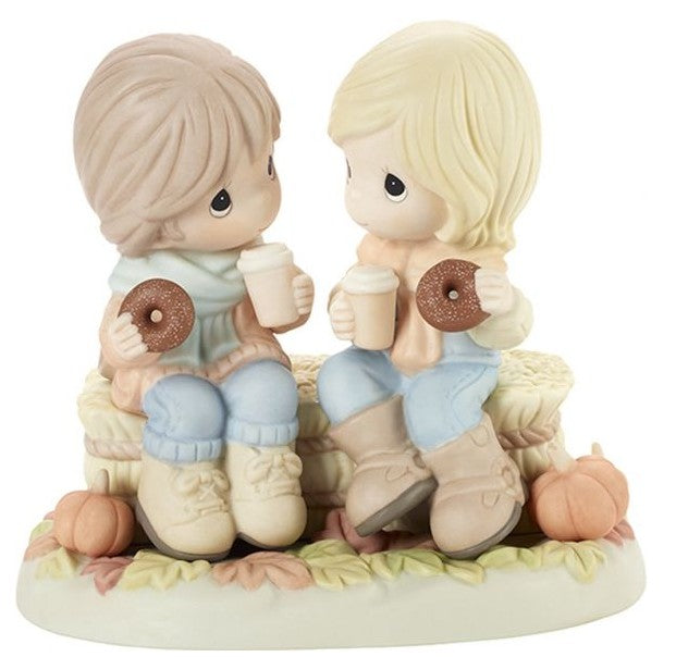 Pumpkin Spice With You Is Nice - Girls Drinking Coffee Figurine by Precious Moments