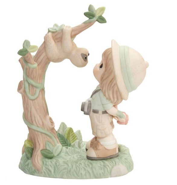 Keep Looking Up - Girl Looking at Sloth Figurine by Precious Moments