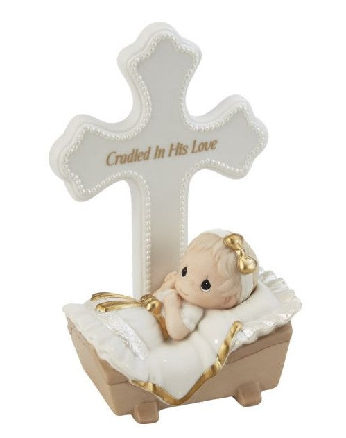 Cradled In His Love Girl Cross Figurine by Precious Moments