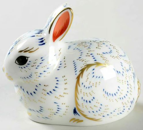 2 3/4" Baby Bunny Paperweight (2004 Collectors Guild Piece) by Royal Crown Derby