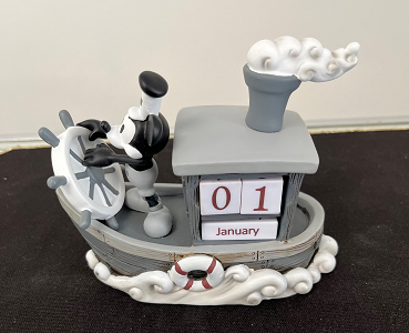 Disney Steamboat Willie Mickey Mouse Perpetual Calendar, Figurine