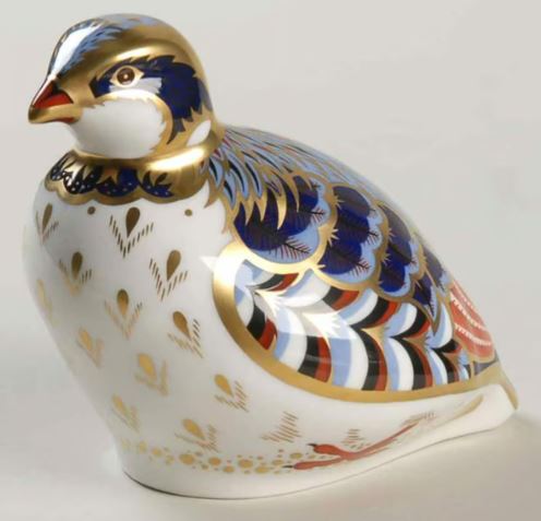 3 1/2" Red Legged Partridge Paperweight by Royal Crown Derby