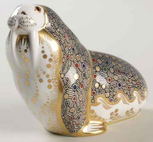 4 1/4" Russian Walrus Paperweight by Royal Crown Derby
