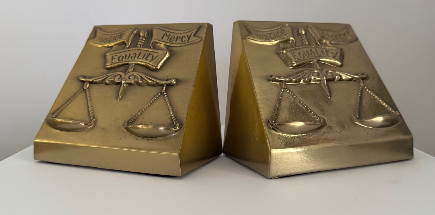 4 1/4" Scales of Justice Brass Bookends by PM Craftsman