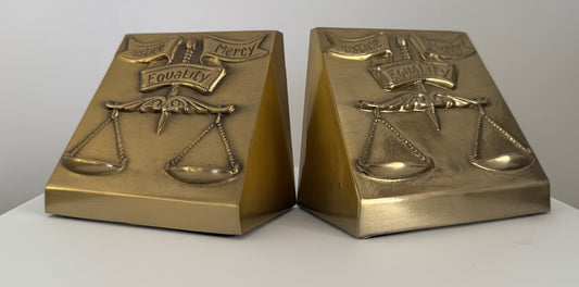 4 1/4" Scales of Justice Brass Bookends by PM Craftsman