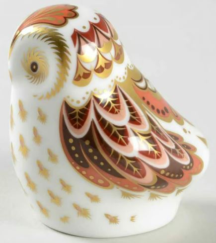 2 1/2" Short Eared Owlet Paperweight (2008 Collectors Guild Piece) by Royal Crown Derby