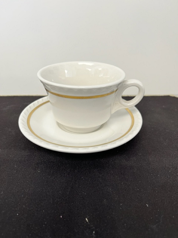 Scalloped Gold Trim Cup and Saucer Set by Walker China