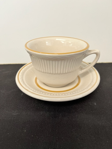 Gold Trim Cup and Saucer Set by Rego China