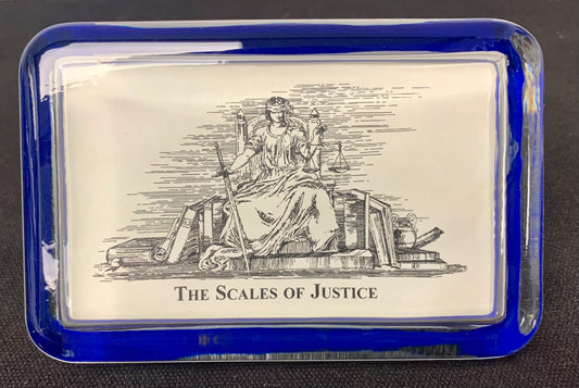 Pen & Ink Scales of Justice Traditional Paperweight